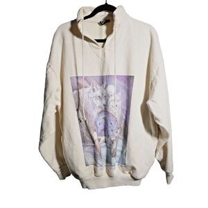 Vintage Wek the World Wolf Dreamcatcher Sweatshirt White Purple Boho Graphic 2XL